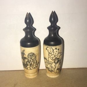 Antique Chinese Bone Carved Bottles